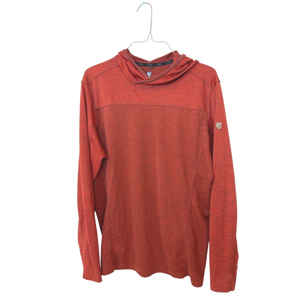 KUHL Mens Engineered Hoody Red Heathered Long Sleeve Pullover Medium Activewear
